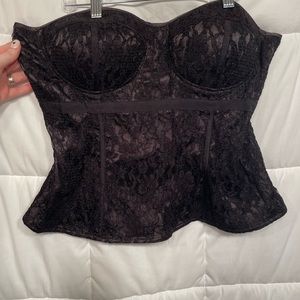 NWT Shirley of Hollywood black lace overlay corset size 1X